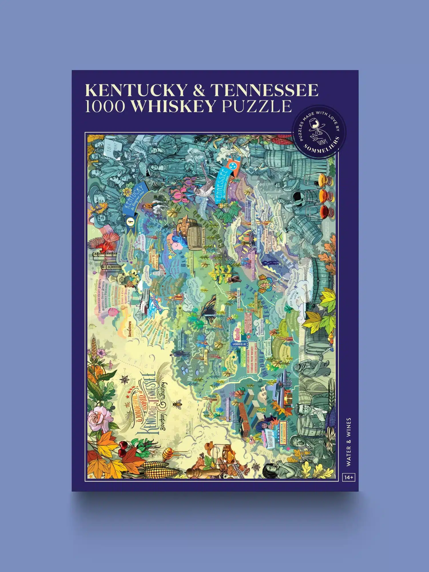 Omslagsbild för “Whiskey Puzzle Kentucky & Tennessee 1000 bitar”