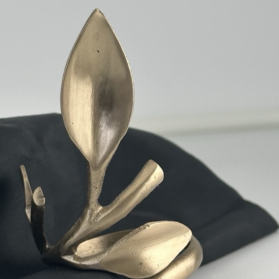 Servettring Blad mässing